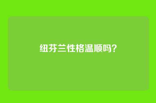 纽芬兰性格温顺吗？