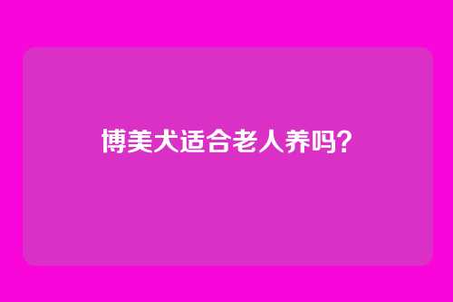 博美犬适合老人养吗?