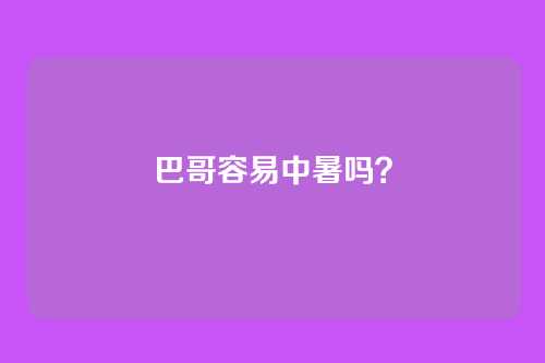 巴哥容易中暑吗?