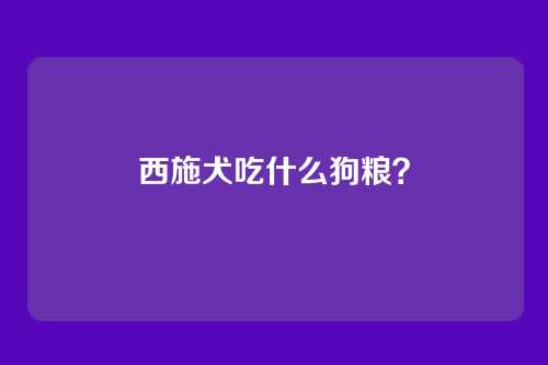 西施犬吃什么狗粮？
