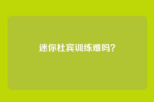 迷你杜宾训练难吗?