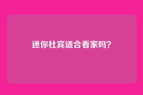 迷你杜宾适合看家吗？