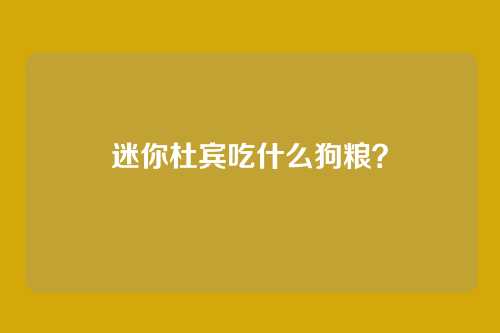 迷你杜宾吃什么狗粮?