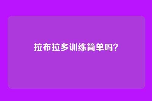 拉布拉多训练简单吗？
