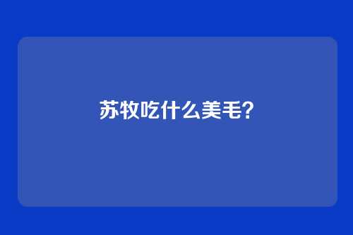 苏牧吃什么美毛？