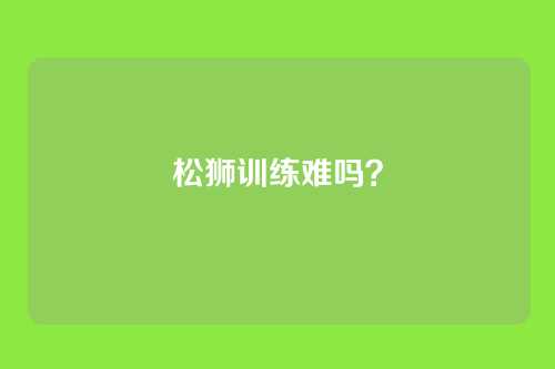 松狮训练难吗？