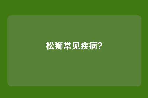 松狮常见疾病？