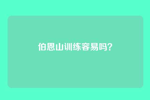 伯恩山训练容易吗？