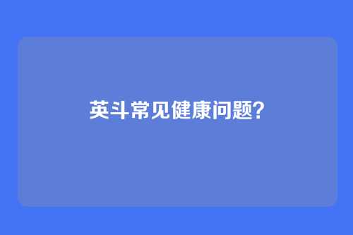 英斗常见健康问题？