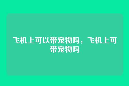 飞机上可以带宠物吗,飞机上可带宠物吗