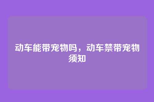 动车能带宠物吗,动车禁带宠物须知