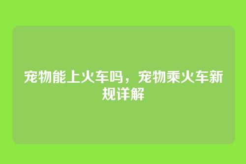宠物能上火车吗,宠物乘火车新规详解