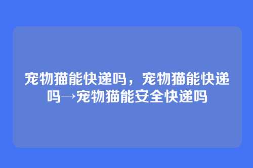 宠物猫能快递吗,宠物猫能快递吗→宠物猫能安全快递吗