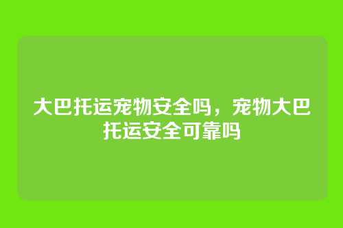 大巴托运宠物安全吗，宠物大巴托运安全可靠吗