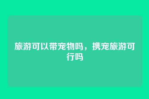 旅游可以带宠物吗,携宠旅游可行吗
