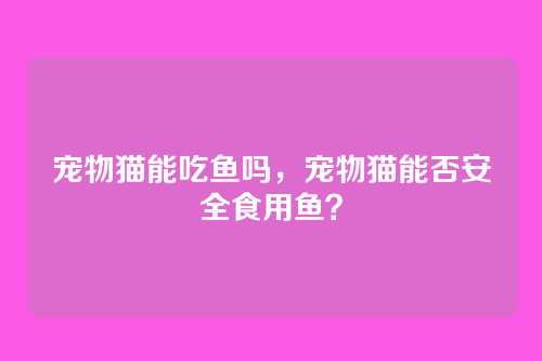 宠物猫能吃鱼吗，宠物猫能否安全食用鱼？