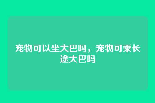 宠物可以坐大巴吗,宠物可乘长途大巴吗