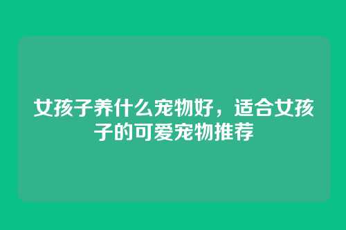 女孩子养什么宠物好,适合女孩子的可爱宠物推荐
