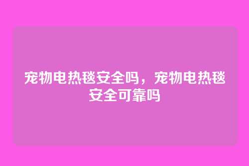 宠物电热毯安全吗,宠物电热毯安全可靠吗