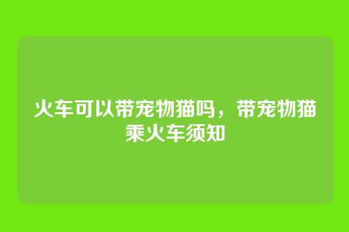 火车可以带宠物猫吗,带宠物猫乘火车须知