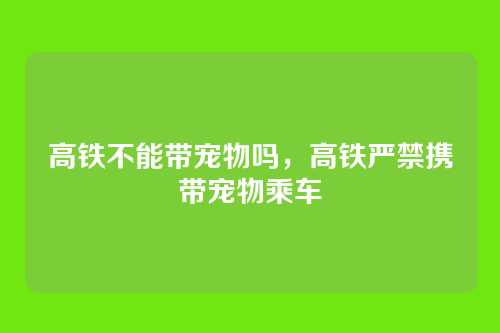 高铁不能带宠物吗,高铁严禁携带宠物乘车