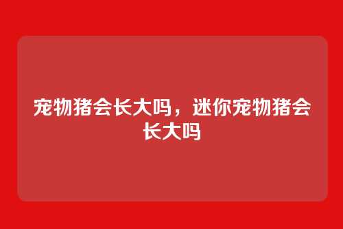 宠物猪会长大吗,迷你宠物猪会长大吗