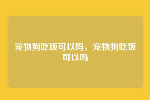 宠物狗吃饭可以吗,宠物狗吃饭可以吗