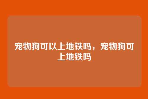 宠物狗可以上地铁吗,宠物狗可上地铁吗
