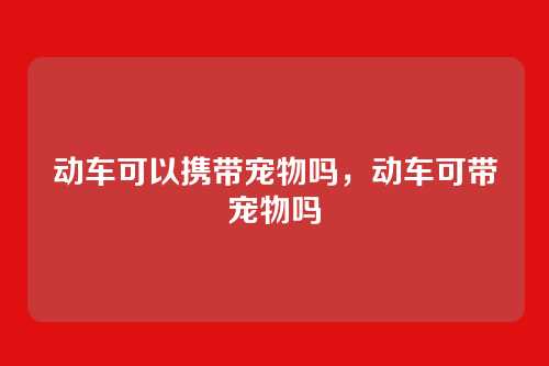 动车可以携带宠物吗,动车可带宠物吗