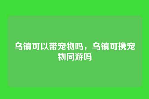 乌镇可以带宠物吗,乌镇可携宠物同游吗