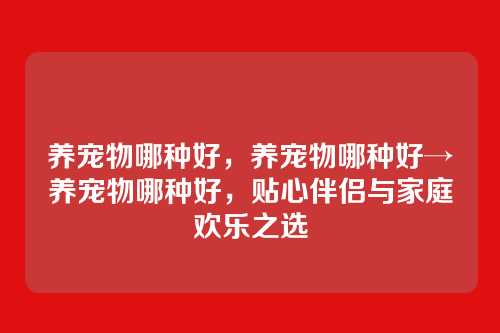 养宠物哪种好，养宠物哪种好→养宠物哪种好，贴心伴侣与家庭欢乐之选