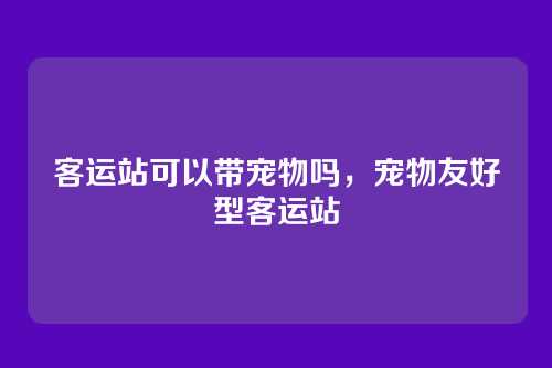 客运站可以带宠物吗,宠物友好型客运站