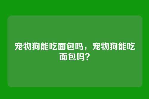 宠物狗能吃面包吗,宠物狗能吃面包吗?