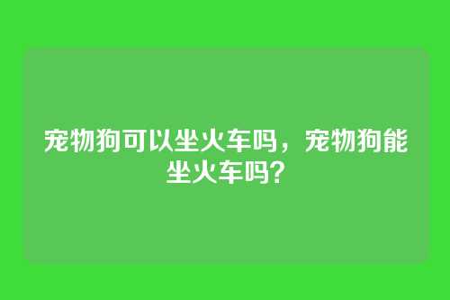 宠物狗可以坐火车吗,宠物狗能坐火车吗?