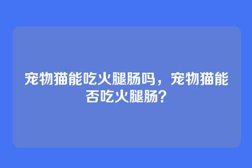 宠物猫能吃火腿肠吗，宠物猫能否吃火腿肠？