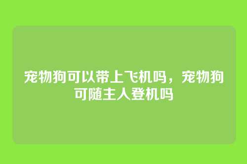 宠物狗可以带上飞机吗，宠物狗可随主人登机吗