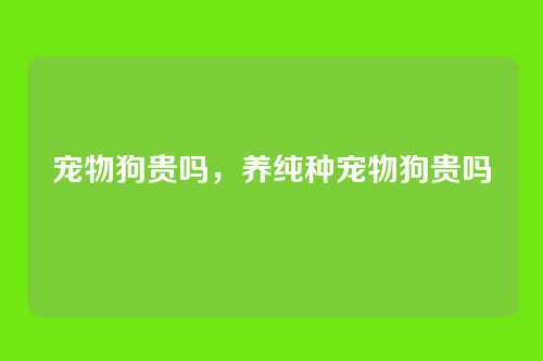 宠物狗贵吗,养纯种宠物狗贵吗