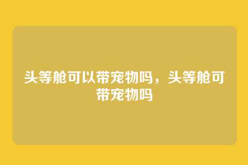 头等舱可以带宠物吗,头等舱可带宠物吗