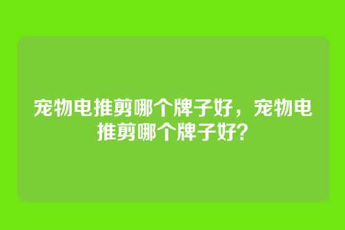 宠物电推剪哪个牌子好,宠物电推剪哪个牌子好?