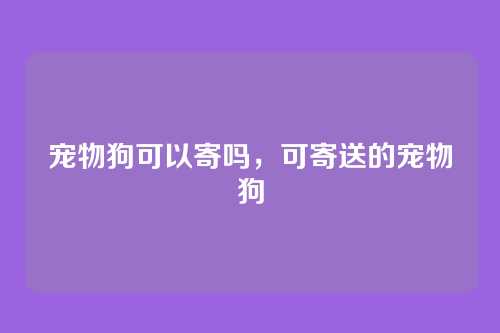 宠物狗可以寄吗，可寄送的宠物狗