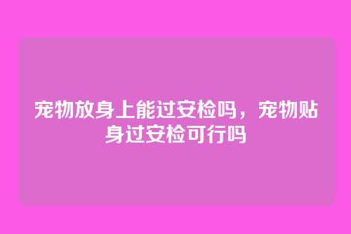 宠物放身上能过安检吗,宠物贴身过安检可行吗