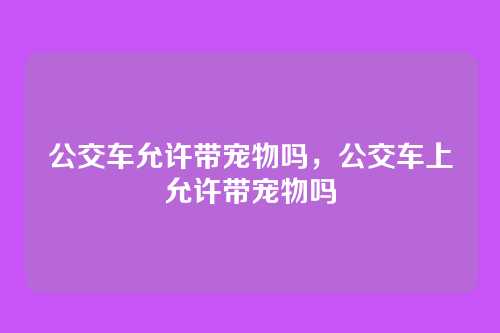 公交车允许带宠物吗,公交车上允许带宠物吗