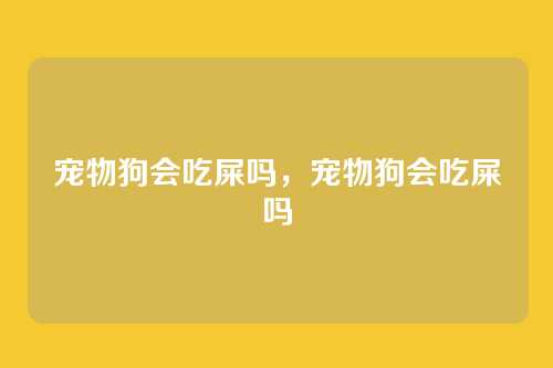 宠物狗会吃屎吗,宠物狗会吃屎吗
