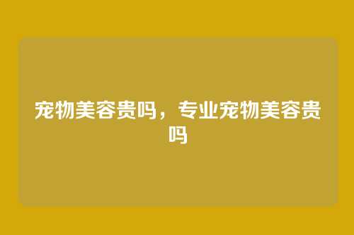 宠物美容贵吗,专业宠物美容贵吗