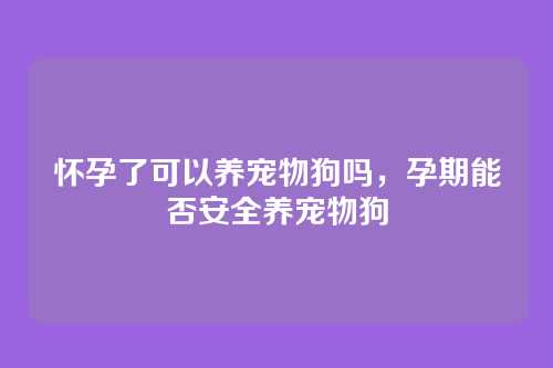 怀孕了可以养宠物狗吗，孕期能否安全养宠物狗