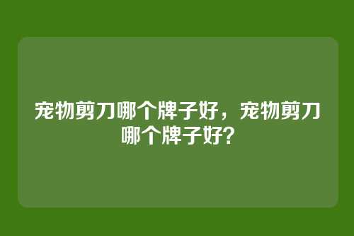 宠物剪刀哪个牌子好,宠物剪刀哪个牌子好?